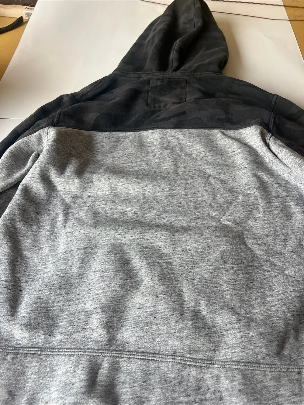 Hollister Gray & Charcoal Camo-Accent Hooded Sweatshirt